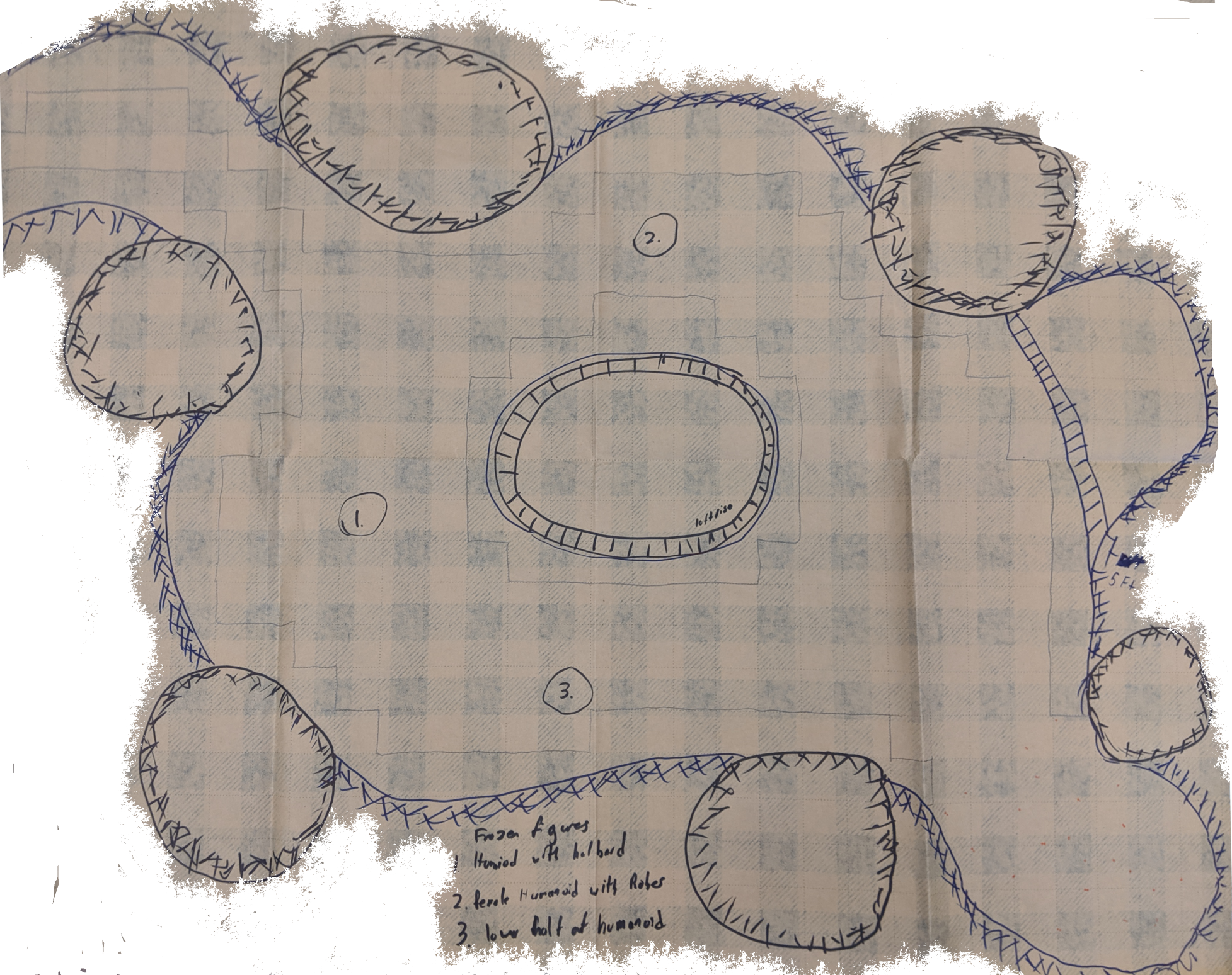 A map of the cave in which we fought the ice dragon.